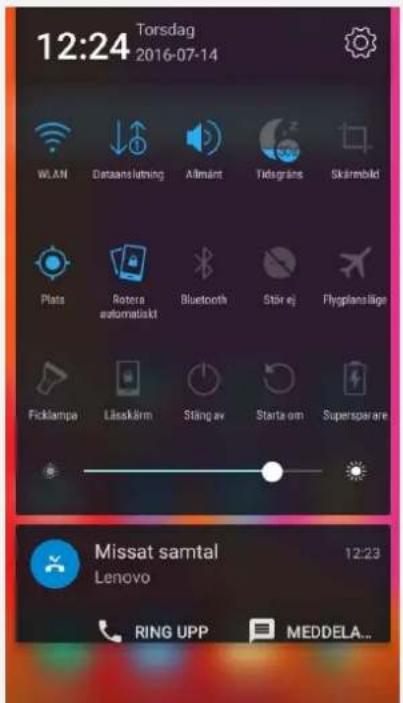 LENOVO Vibe B - Notifications et réglages rapides - 2