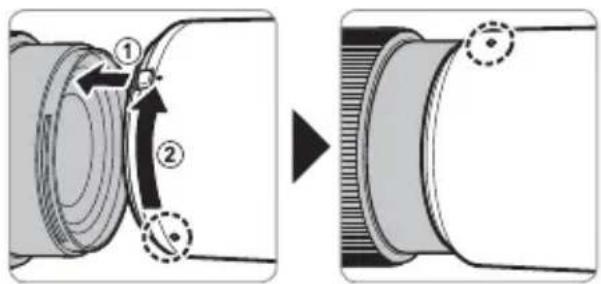 FUJIFILM GF120mmF4 R LM OIS WR Macro - Attaching the Hood - 1