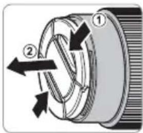 FUJIFILM GF120mmF4 R LM OIS WR Macro - Abnehmen der Objektivdeckel - 1