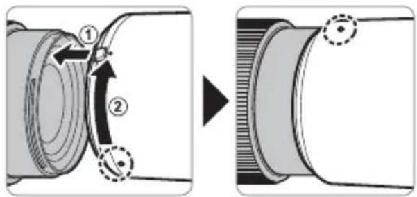 FUJIFILM GF120mmF4 R LM OIS WR Macro - Montering af modlysblænden - 1