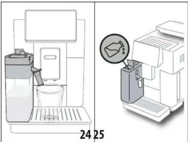 DELONGHI Magnifica S Smart ECAM250.33.TB - Riempire e agganciare il contentitore latte - 3