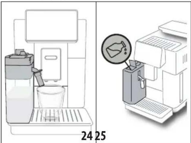 DELONGHI Magnifica S Smart ECAM250.33.TB - Remplir et replacer la carafe à lait - 3