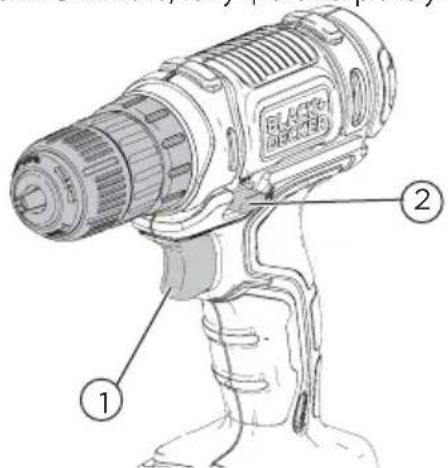 BLACK & DECKER BCD701 - Пусковий вимикач і перемикач напрямку обертання (Рис. I) - 1