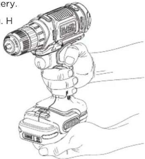 BLACK & DECKER BCD701 - Proper hand position (Fig. H) - 1