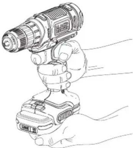 BLACK & DECKER BCD701 - Position correcte des mains (Fig. H) - 1