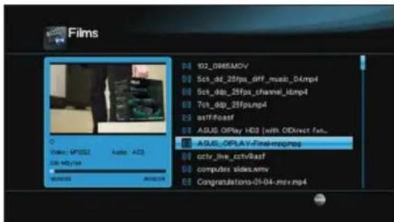 ASUS O!Play Media Pro - Pour lire un fichier video : - 2