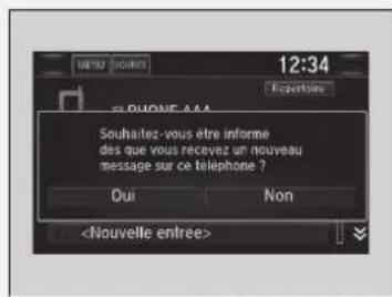 Honda CRV (2021) - Réception d'un message texte/e-mail\* - 1