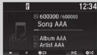 Honda CRV (2021) - Sélectionner un morceau de la liste des musiques de l'iPod avec le bouton de sélection - 1