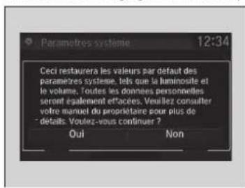Honda CRV (2021) - Réinitialisation de la valeur par défaut de tous les réglages - 1