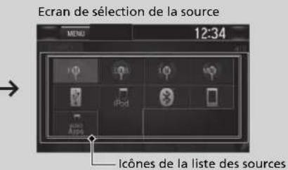 Honda CRV (2021) - Selectionner une source audio - 2
