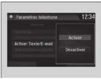 Honda CRV (2021) - Pour configurer les Options de message de texte/e-mail* - 1