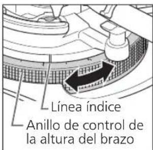 TECHNICS EAHT700 - Ajuste la alta con el anillo de control de la alta del brazo. - 1