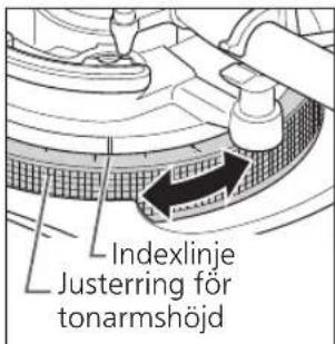 TECHNICS EAHT700 - Justera hjden med justerringen for tonarmshojd. - 1