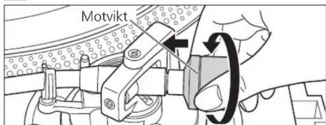 TECHNICS EAHT700 - Fäst motvikten på tonarmens bakre ända. - 1