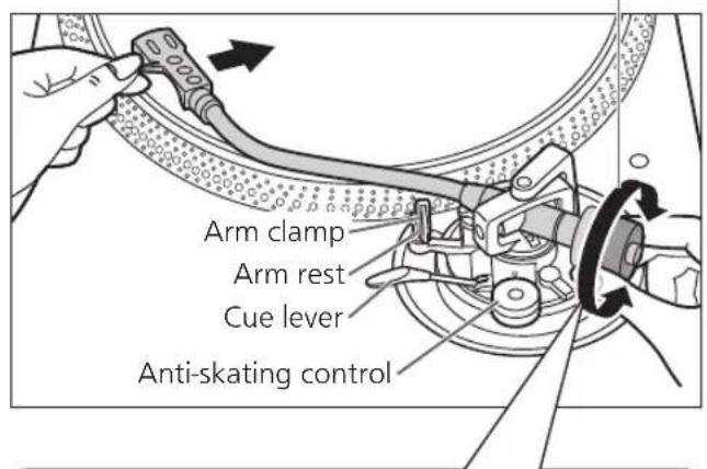TECHNICS EAHT700 - Free the tone arm from the arm rest and adjust horizontal balance by turning the balance weight. - 2