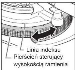TECHNICS EAHT700 - Dostosować wysokość pierScieniem ustalajycym wysokość ramienza. - 1