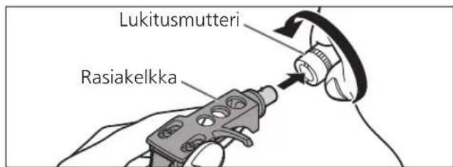 TECHNICS EAHT700 - Asenna rasiakelkka äinivarteen äinirasian kanssa. Pidä rasiakelkka vaaka-asennossa ja kirista lukitusmutteri. - 1