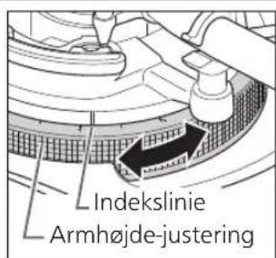 TECHNICS EAHT700 - Juster hjden med armhjojdejusteringen. - 1