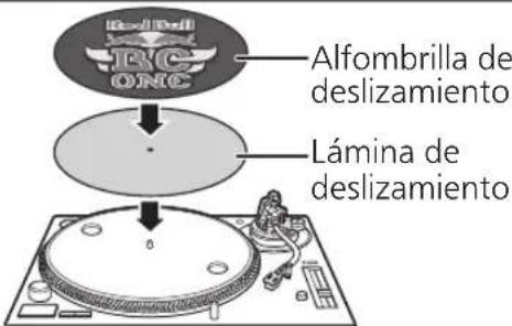 TECHNICS EAHT700 - Coloque la alfombrilla de deslizamente y la lamina de deslizamente sobre el Plato giratorio. - 1