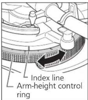 TECHNICS EAHT700 - Adjust the height with the arm-height control ring. - 1