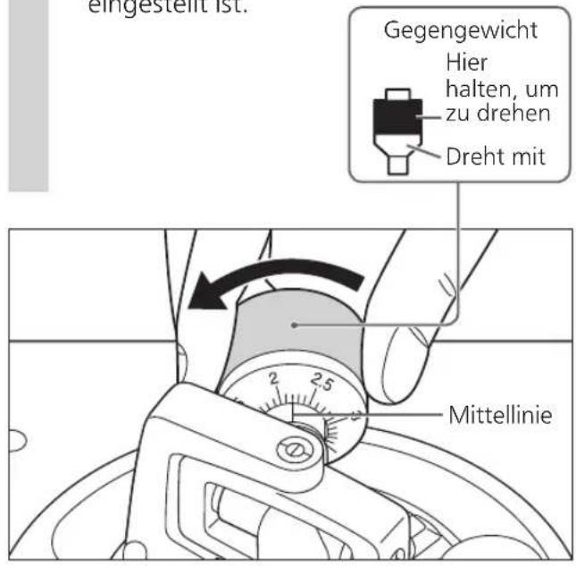 TECHNICS EAHT700 - Drehen Sie das Gegengewicht, um es auf den für den Tonabnehmer vorgeschrieben Auflagederuck einzustellen. - 1
