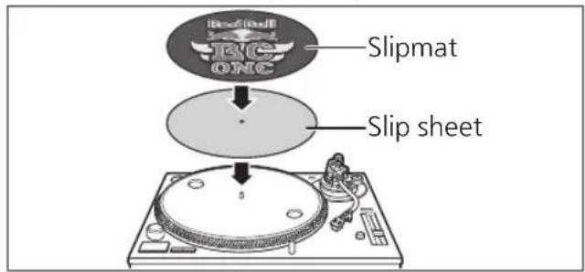TECHNICS EAHT700 - Lay the slipmat and slip sheet on the turntable. - 1