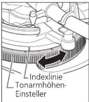 TECHNICS EAHT700 - Stellen Sie die Höhe mit dem Tonarmhöhen-Einsteller ein. - 1