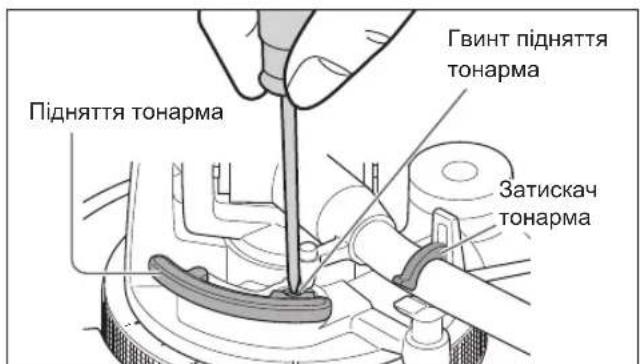 TECHNICS EAHT700 - Поверніть тонарм до onopи Тонарma та задіксуне моро Затискаяем тонарma. Поверніть perулобалын ГВИNT. - 1