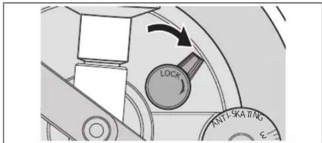 TECHNICS EAHT700 - När justering af armhøjden er færdig, skal tonearmen gores fast ved at dreje armlås-grebet. - 1