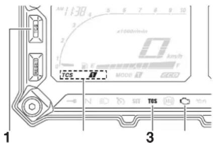 YAMAHA XT1200ZE (2015) - Témoin d'alerte du système de régulation antipatinage "TCS - 1
