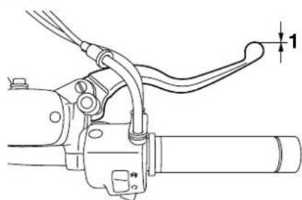 YAMAHA XVS1300CU (2014) - Contrôle de la garde du levier de frein - 1