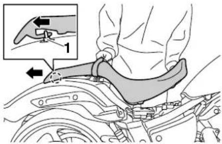 YAMAHA XVS1300CU (2014) - Dépose de la selle - 3