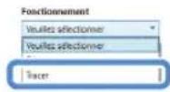 BROTHER DC200 - Sélectionnez [Tracer] dans la liste déroulante [Fonctionnement]. - 1