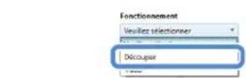 BROTHER DC200 - Dans DesignNCut Manager, selectionnez [Découper] dans la liste déroulante [Fonctionnement]. - 1