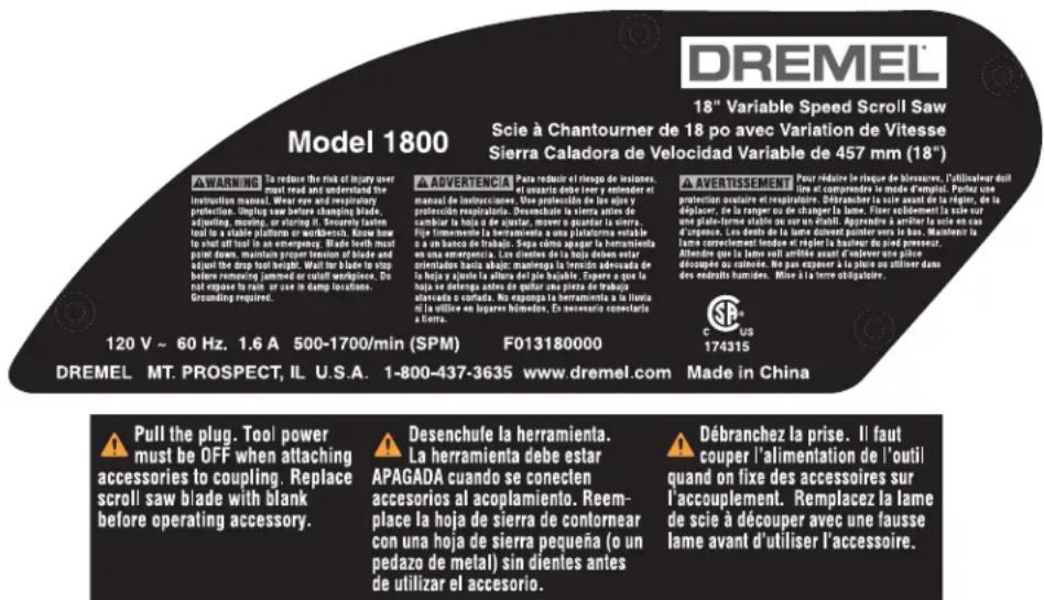 DREMEL 1800 - THINK SAFETY - 4