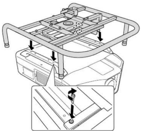 EPSON ELPMB44 - 將上框架安裝至投影機。 - 1