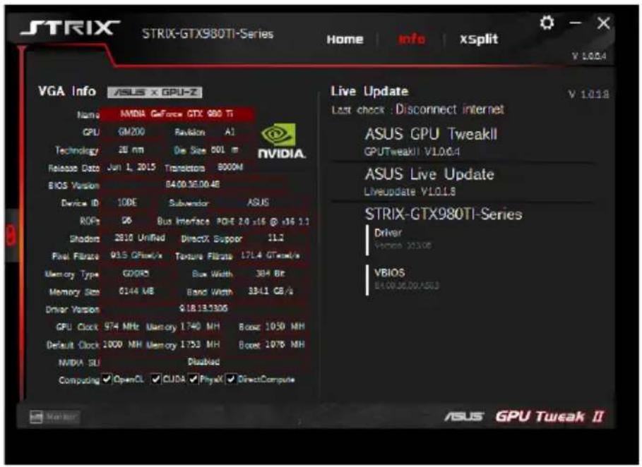ASUS GTX660DC2T2GD5 - Accesso a VGA info e Live Update - 1