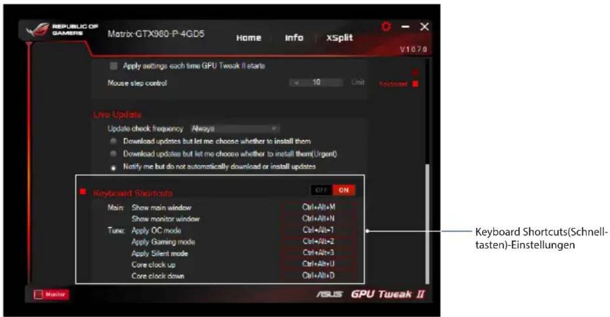 ASUS GTX660DC2T2GD5 - Keyboard Shortcuts (Schnelltasten) - 1