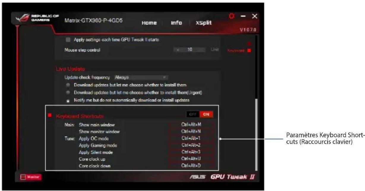 ASUS R7260XDC21GD5 - Keyboard Shortcuts (Raccourcis clavier) - 1