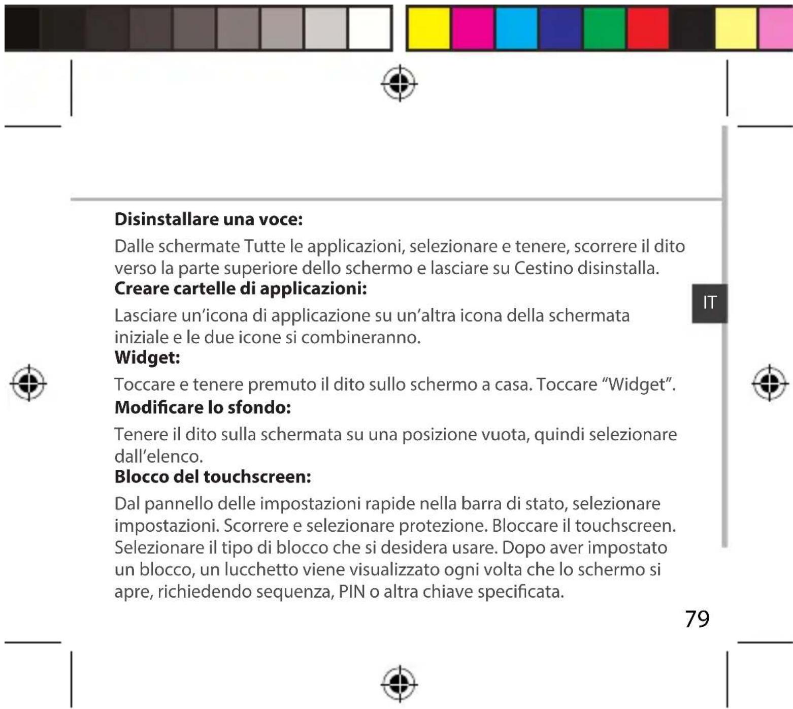 ARCHOS 35b Titanium - Rimuovere una voce della schermata iniziale: - 1
