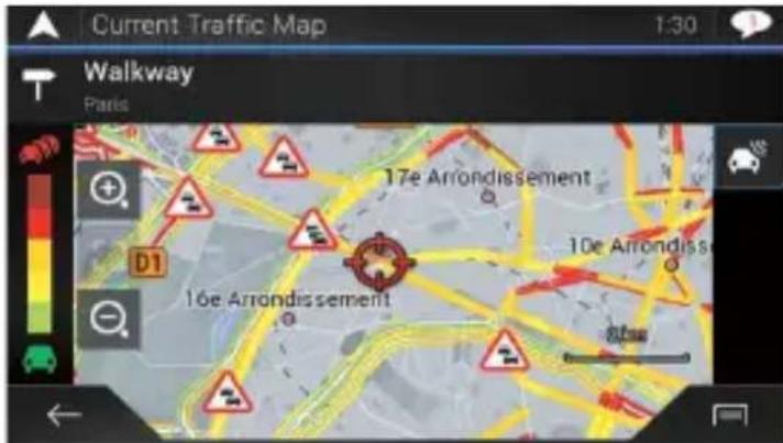 PIONEER AVICZ830DAB - Vérification des incidents de circulation sur la carte - 1
