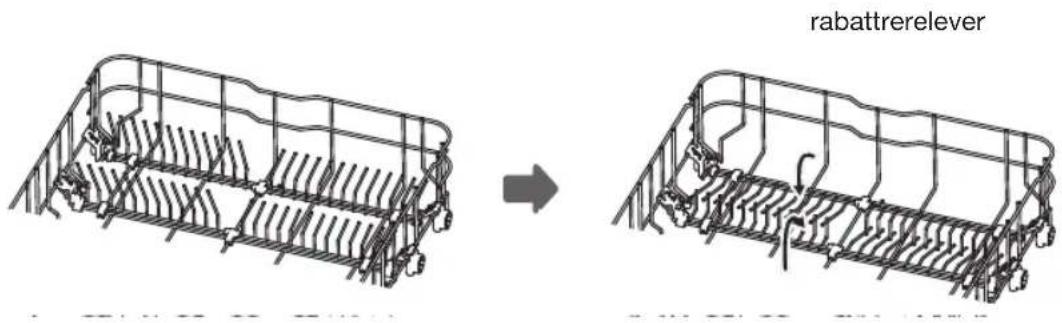 Pelgrim GVW200L - Rabattre les étagères du panier - 1