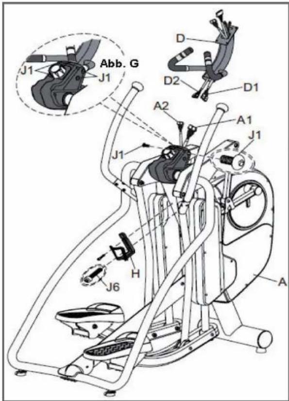 Cardiostrong EX90 - Étape 6: Montage du mât de console et du porte-bidon - 1