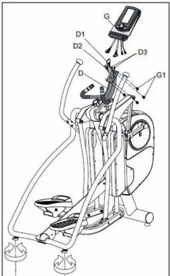 Cardiostrong EX90 - Étape 7 : Montage de la console et réglage des pieds - 1
