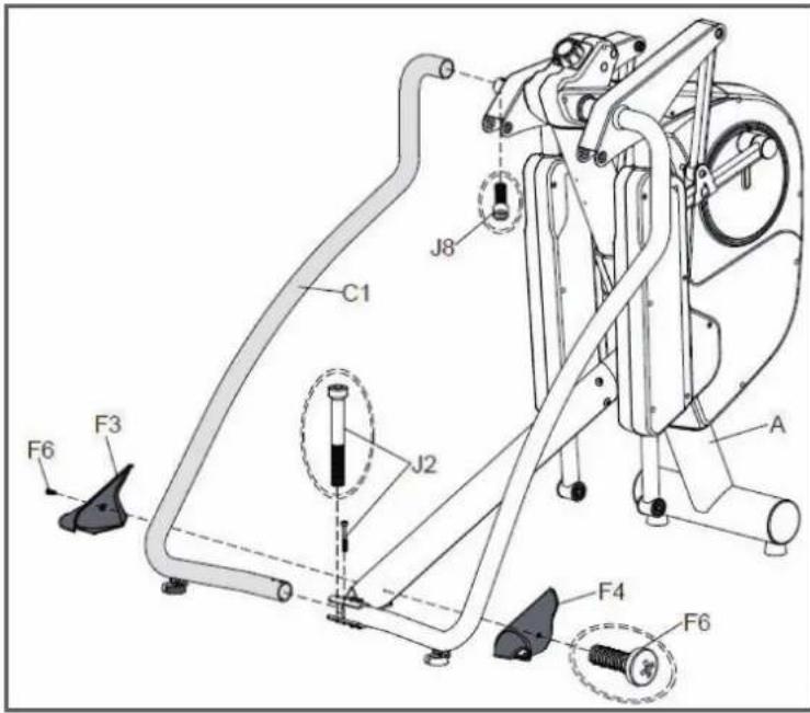 Cardiostrong EX90 - Étape 3 : Montage de la barre latérale gauche (C1) et des revêtements - 1