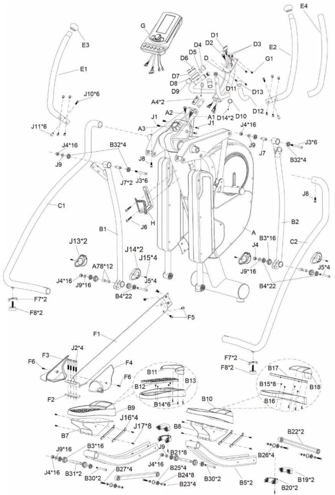 Cardiostrong EX90 - Vue éclatée - 1