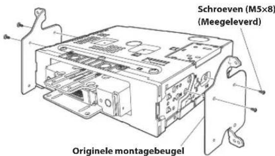 ALPINE INEF904DC - Monteer de originele montagebeugel op de hoofdeenheid met de meegeleverde schroeven. - 1