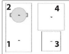 WHIRLPOOL WL B4560 NEW - Taille de la poêle/du FOND de casserole adaptée aux différentes ZONES de cuisson - 1