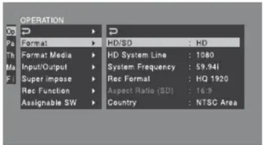 SONY PMW320K - Modification du format video - 1