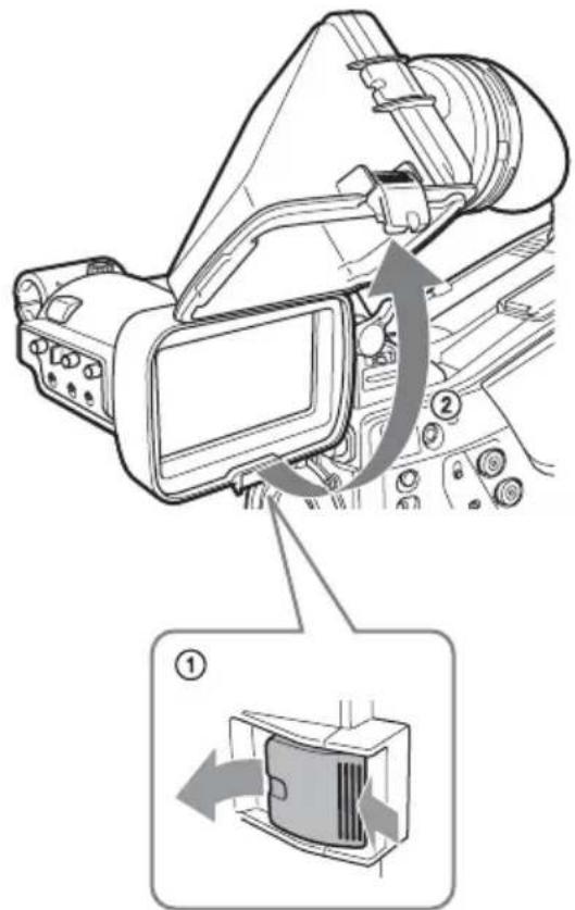 SONY PMW320K - Pour relever le barillet du viseur - 1
